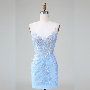 Brand: Zapaka Color: blue (sequin) Type: Mini dress Size: 4 (S/M)